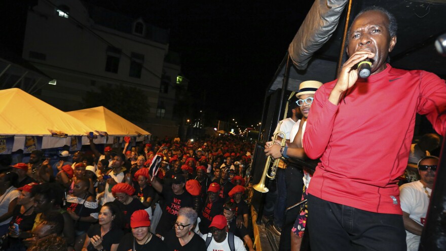 David Rudder, far right, performs during Trinidad Carnival on Feb. 27, 2017 in Port of Spain, Trinidad.