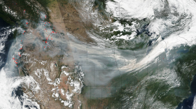 Wildfire smoke crosses the U.S. on jetstream
