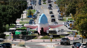The whale sculpture in Salt Lake City’s 9th and 9th neighborhood, Sept. 4, 2026. It's currently getting a new look by local artist Jiyoun Lee-Lodge. The art installation went up in 2022 and initially divided many residents. After a record-setting winter that year, opinions changed and the whale now has a cult-like following.