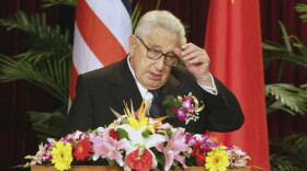 Former U.S. secretary of state, Henry Kissinger, delivers a speech at the Graduate University of Chinese Academy of Sciences on April 3, 2007 in Beijing, China. Kissinger joins Ted Koppel and host Neal Conan in today's second hour to discuss the challenges and opportunities of China today.