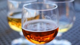 A glass of beer.