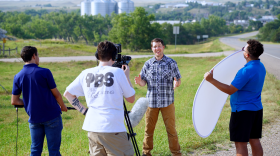 Photo of the Dakota Life crew shooing Greetings from Philip