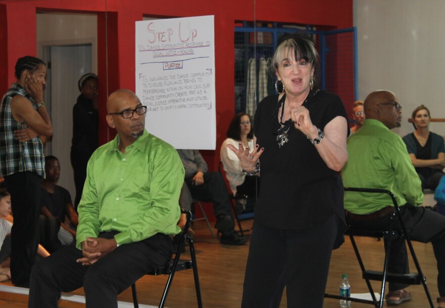  From left: Habitat For Humanity St. Louis CEO Kimberly McKinney, former St. Louis Police Chief Dan Isom and former Sen. Rita Days. Credit Durrie Bouscaren, St. Louis Public Radio