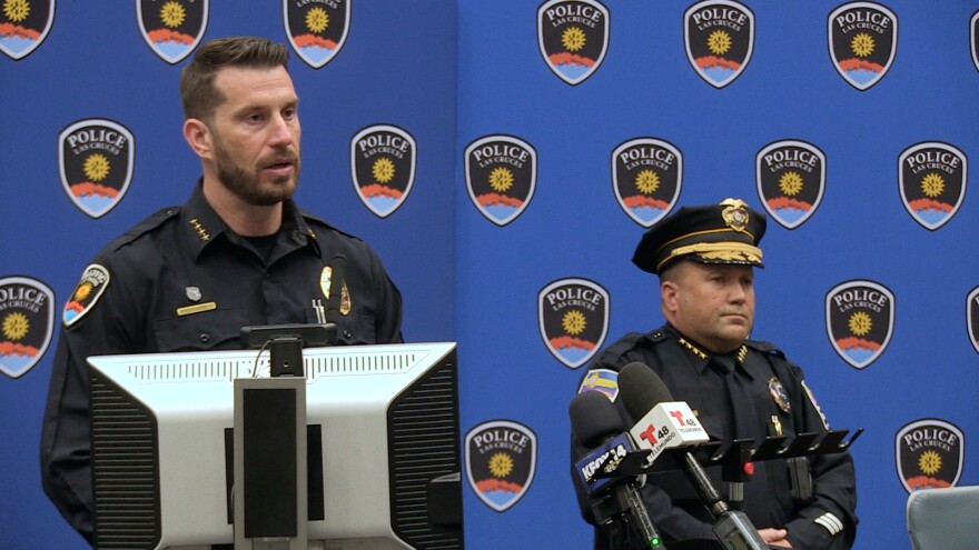 LCPD Chief Jeremy Story shares information at press conference