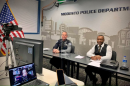 Legacy Alliance Outreach founder Michael Baldwin (right) is pictured with Modesto Police Chief Brandon Gillespie in a January 27, 2021 department Facebook post.