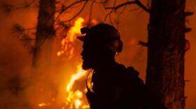 A firefighter during night operations recently on the Bootleg fire in southern Oregon.