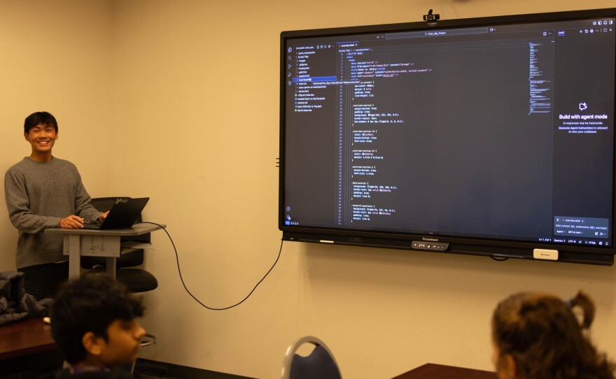 Bryan Chen, '26 of Natchitoches, presents research analyzing how physical demands such as strength, speed, durability, metabolism, and injury risk relate to athlete compensation, finding that professionals in team sports generally earn higher salaries than those in individual sports.