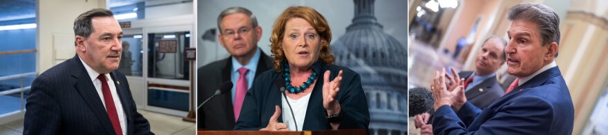 (Left to right) Sen. Joe Donnelly of Indiana; Sen. Heidi Heitkamp of North Dakota; Sen. Joe Manchin of West Virginia.