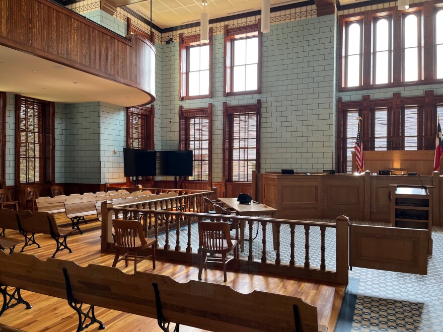 The refurbished interior of the Fannin County Courthouse.