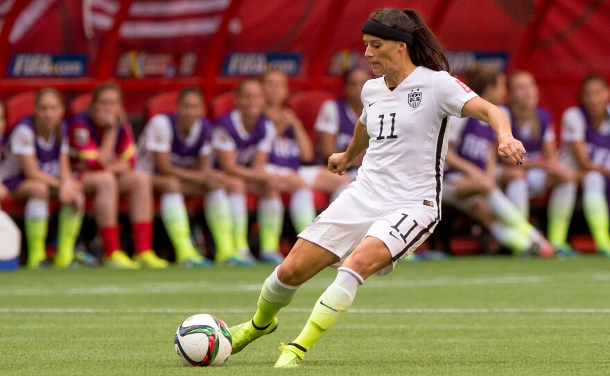 Defender Ali Krieger sends the ball during the Americans' final Group D match last week against Nigeria. The U.S. won the game, 1-0, moving on to the knockout round of the Women's World Cup.