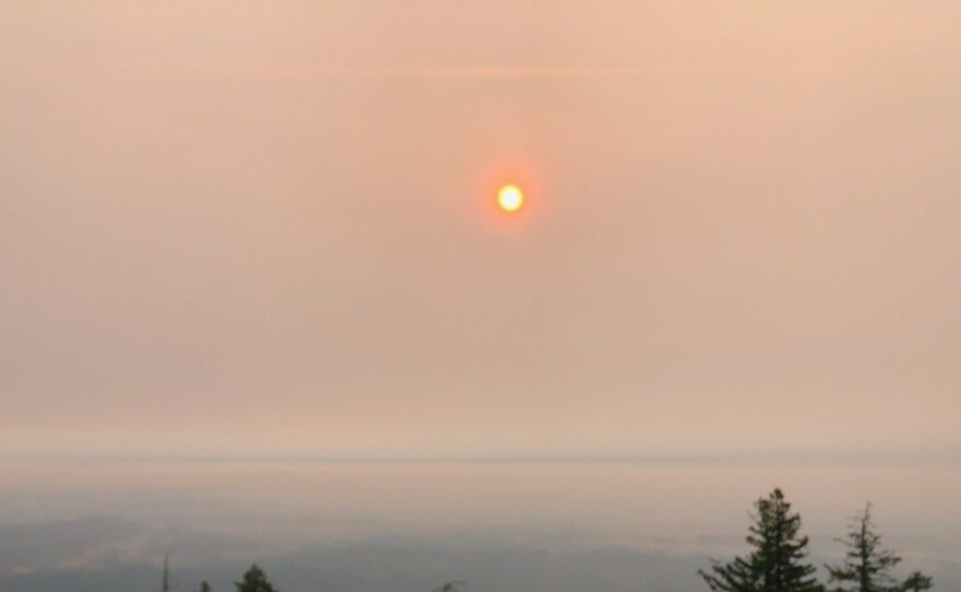 Smoky air over the city of Eugene.