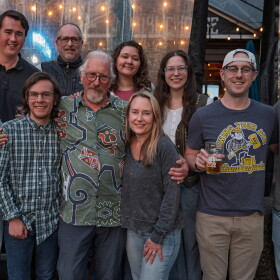 Register Guard staff left-to-right - Miranda Cyr, Alan Torres, Chris Pietsch, Jill Bond, Jarrid Denney, Alec Dietz, Ben Lonergan, Chris Hansen, Haleigh Kochanski and Hannarose McGuinness. Celebrating Chris Pietsch's last day of work as The Register-Guard's multimedia director at the Public House in Springfield, Ore., on Tuesday, September 15, 2026.