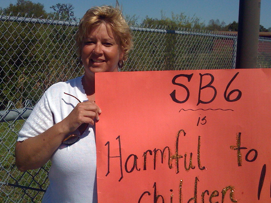 Judi Mulligan, a fourth-grade teacher at Sand Pine Elementary north of Tampa, says she's worried about the bill's effect on teacher morale.