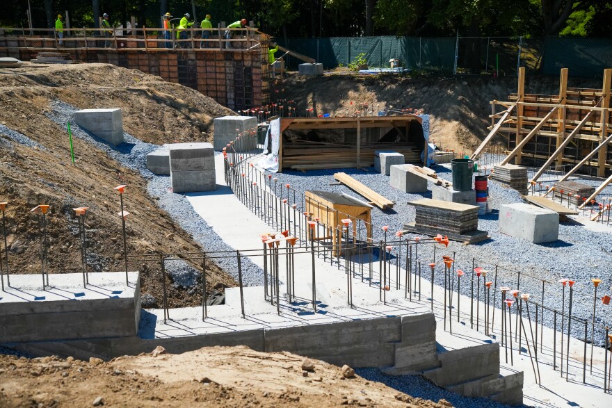 A construction site on a sunny day