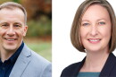 Left, East Lane County Commissioner challenger Jake Pelroy, right, incumbent Heather Buch.