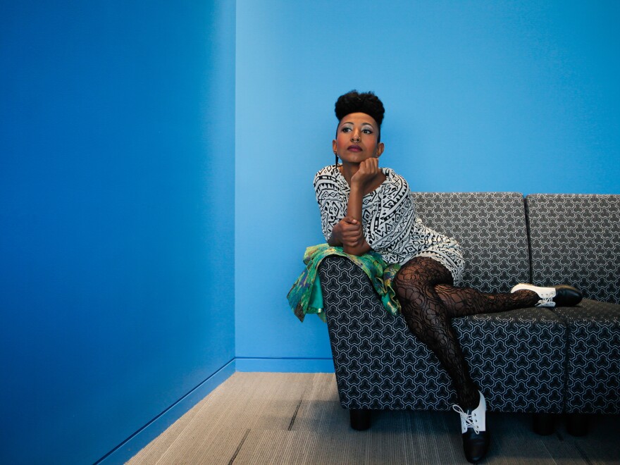 Alsarah strikes a pose. She calls her music "East-African Retro-Pop."