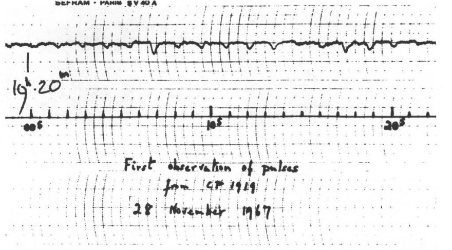 The little “bit of scruff” Bell Bernell discovered which would later be identified as pulsars.