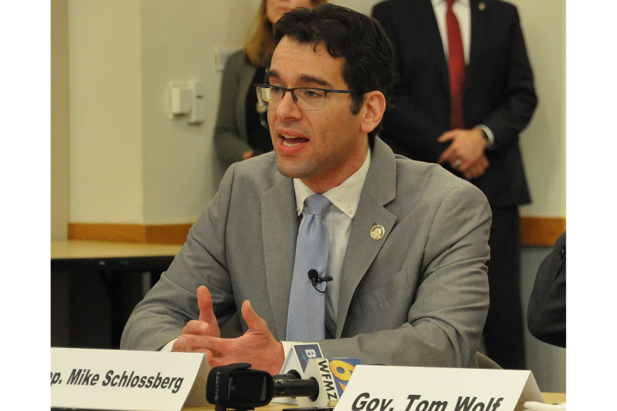 State Rep. Michael Schlossberg, D-132nd speaks during a mental health roundtable meeting at Muhlenberg College in 2020.