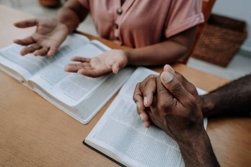 couple praying together