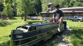 Dayton History volunteer Norm Gibson engineers the mini-train ride around Carillon Park.