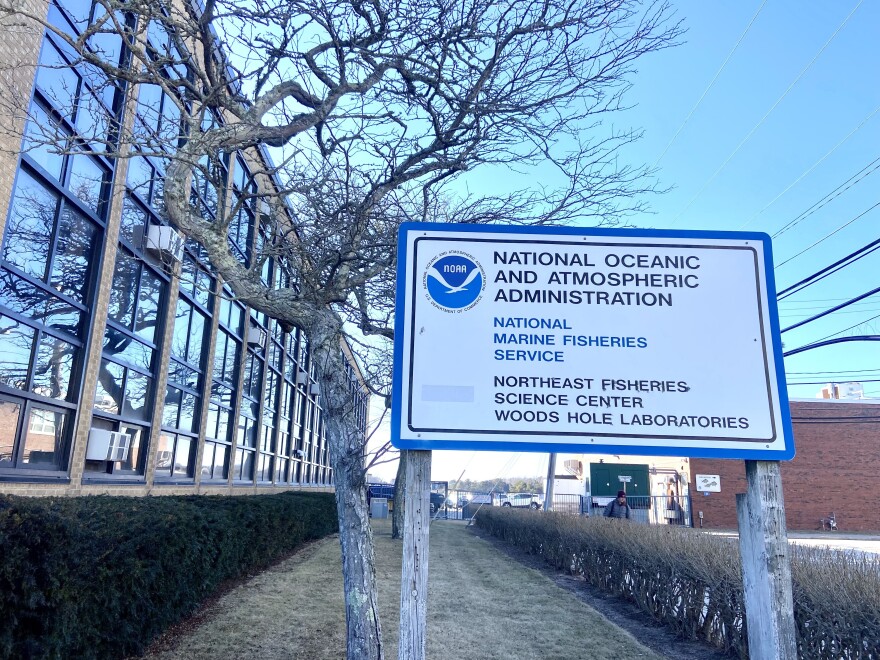 Offices of the National Oceanic and Atmospheric Administration in Woods Hole, Massachusetts on March 3, 2025.