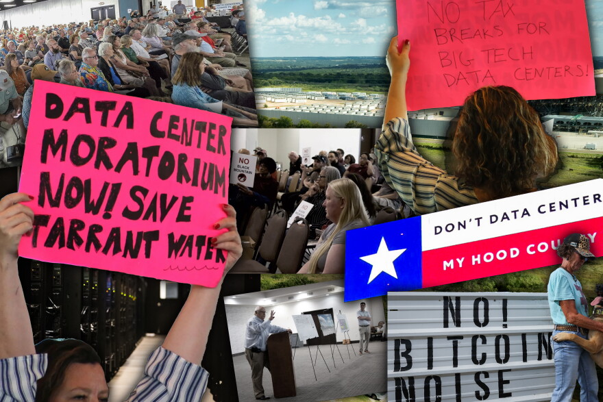 A collage of North Texans' response to data centers.