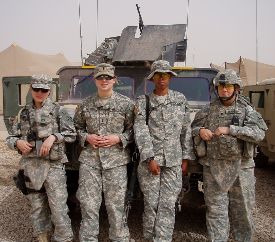 Female U.S. Army soldiers during their service in Iraq.