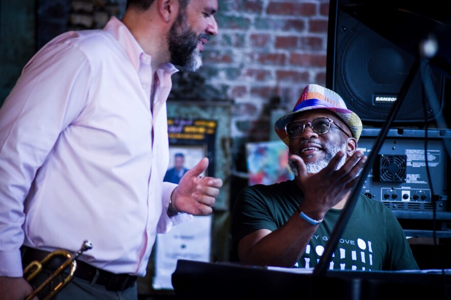 Josh Lawrence with Orrin Evans at the Black Squirrel Club, on June 28, 2025.