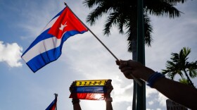 A Cuban flag is seen during a recent protest showing support for Cubans demonstrating against their government. (Eva Marie Uzcategui/AFP via Getty Images)