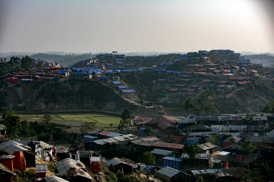 The view from one of the hills overlooking the Hakimpara refugee camp.