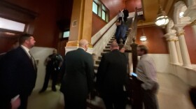 Activity outside the governor's office in the state Capitol in October 2025.