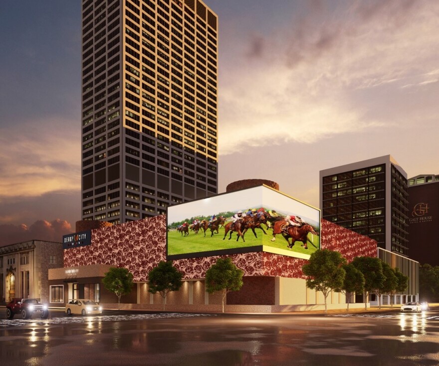 A rendering of what Churchill Downs' new Derby City Downtown will look like after construction.