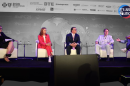 Five people sit in chairs at the Mackinac Policy Conference