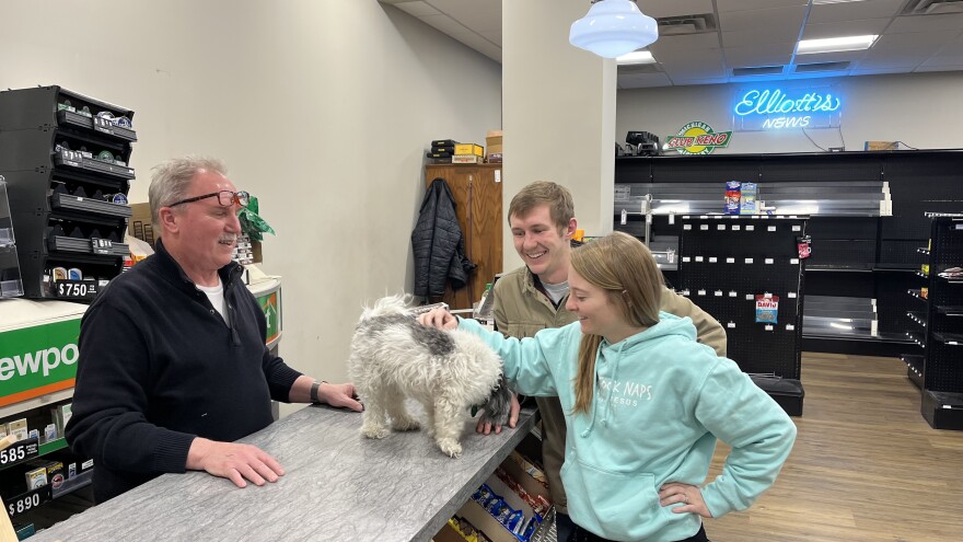 Owner Bill Bennett with his grandkids and dog, Maggie.