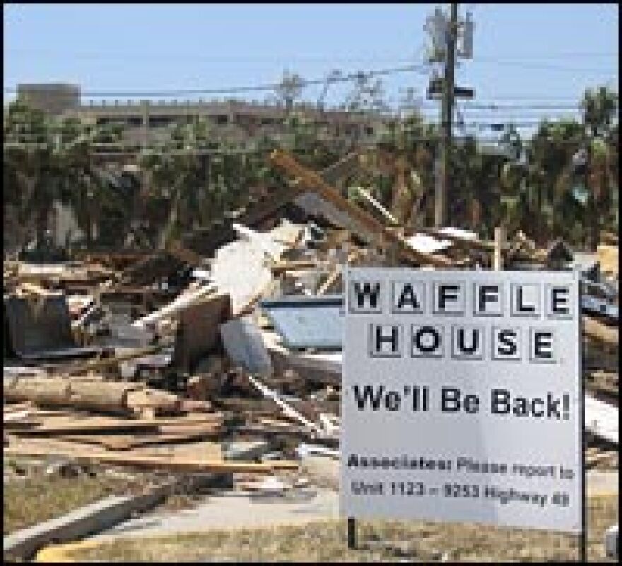 Restaurants and other businesses that once catered Biloxi's beachfront casino-goers were flattened by Hurricane Katrina.