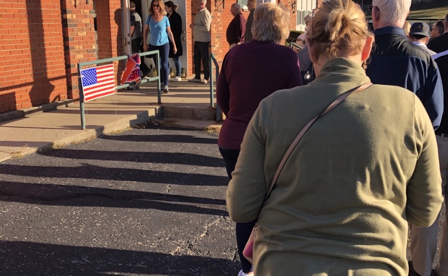 A line to get into a polling place at Fort Wright Civic Club.