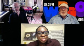 Vibraphonist Joe Locke (top left) and trumpeter Freddie Hendrix (bottom) chat with WBGO's Doug Doyle