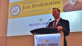 U.S. Rep. Jim Bridenstine (R-Tulsa) speaks to attendees January 22, 2014 at a congressional forum in Broken Arrow.