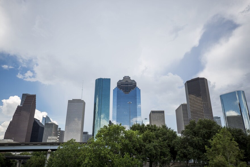  The Houston downtown skyline. Harris County is among the top 10 U.S. counties with the largest numeric population growth.