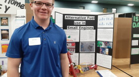 Ethan With His Science Fair Display