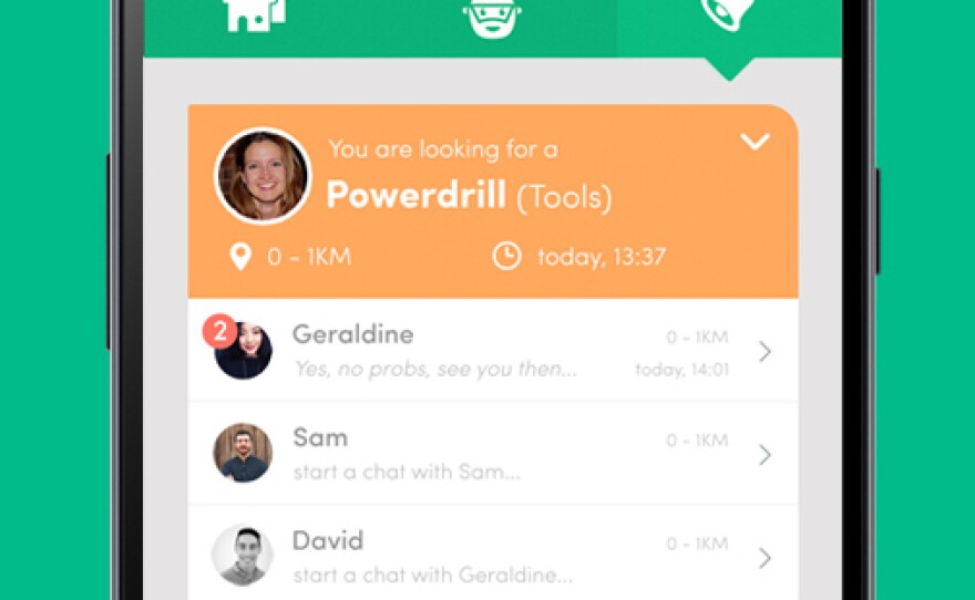 The Netherlands-based Peerby allows people to find and share stuff through a mobile app. The service plans to launch in 50 U.S. cities in 2015.
