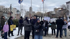 Advocates speaking at the rally in support of Bakhtani family on Saturday, Jan. 3