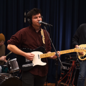 Disaster Kid performing live in WNIJ's Studio A