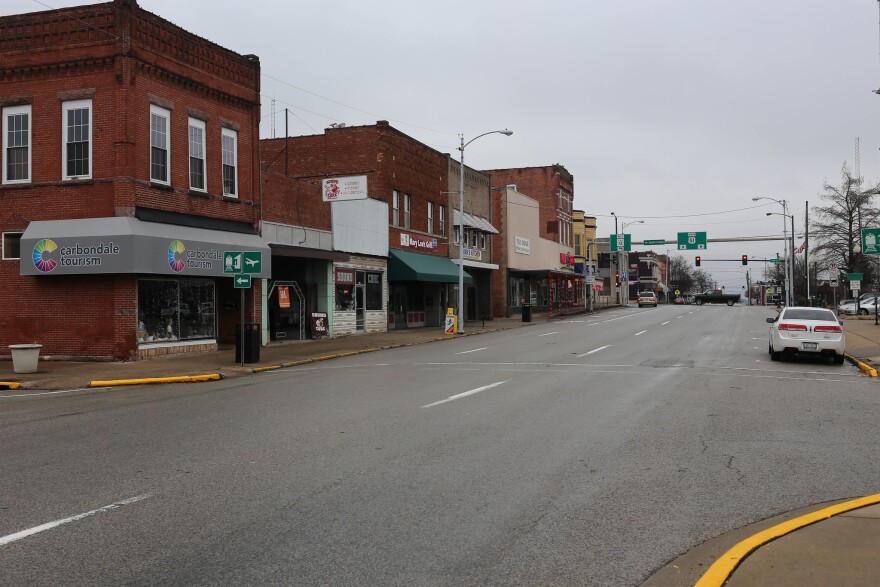 Downtown Carbondale, Illinois in 2017.