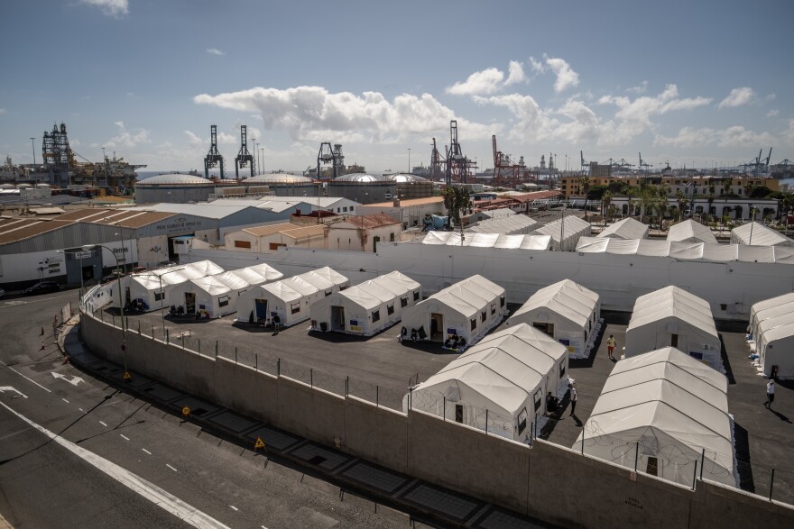 General view of the Canarias 50 camp in La Isleta neighborhood, in the city of Las Palmas, in the island of Gran Canaria, Canary Islands.
