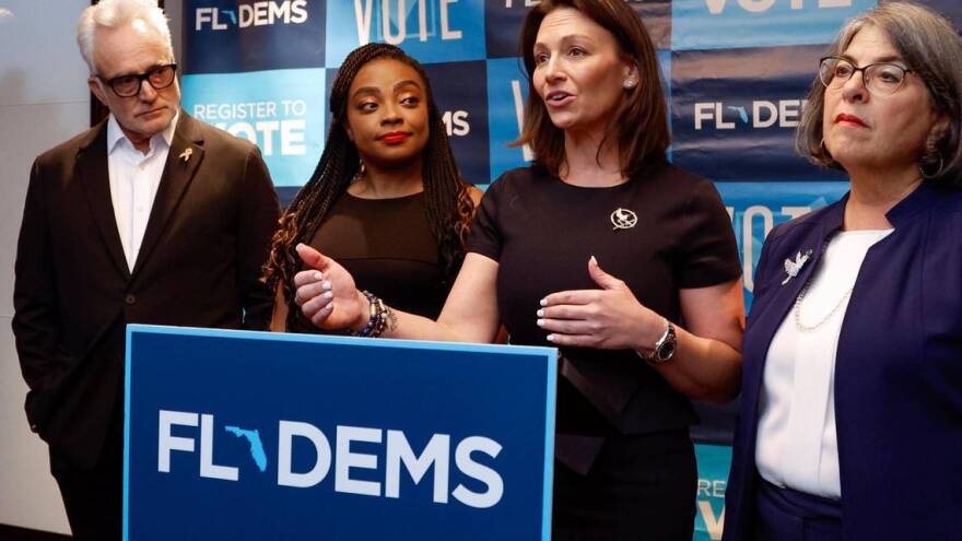  Florida Democratic Party Chair Nikki Fried at the state party’s annual Leadership Blue Weekend at the Fontainebleau Hotel in Miami Beach on July 8. Florida Democratic Party Chair Nikki Fried at the state party’s annual Leadership Blue Weekend at the Fontainebleau Hotel in Miami Beach on July 8. 