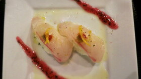 Red snapper sushi from the specials board at Shogun in Metairie gets a precise garnish. 