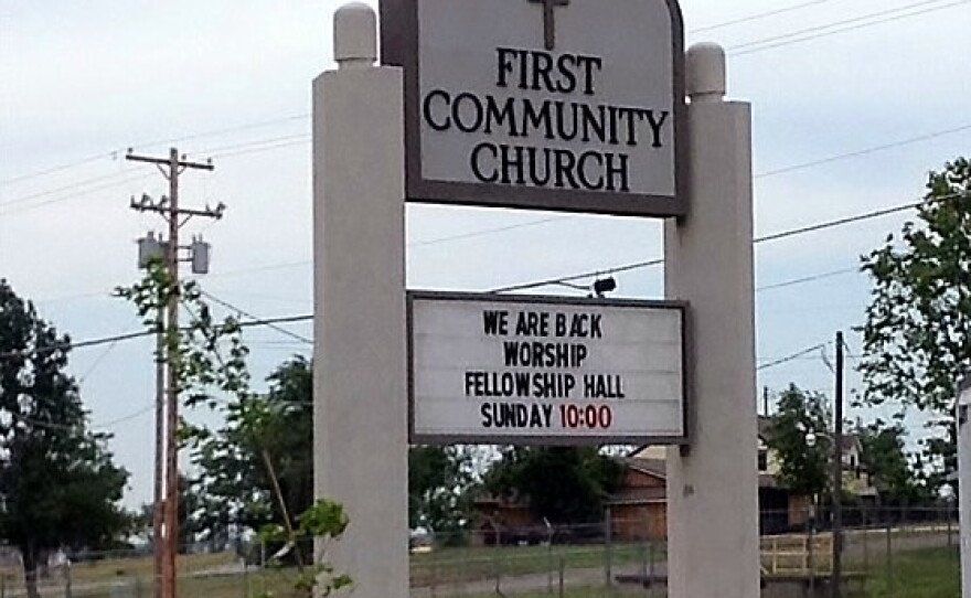 Services are being held again at the First Community Church