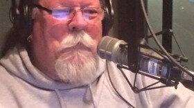 Ernie Brown in the radio studio.