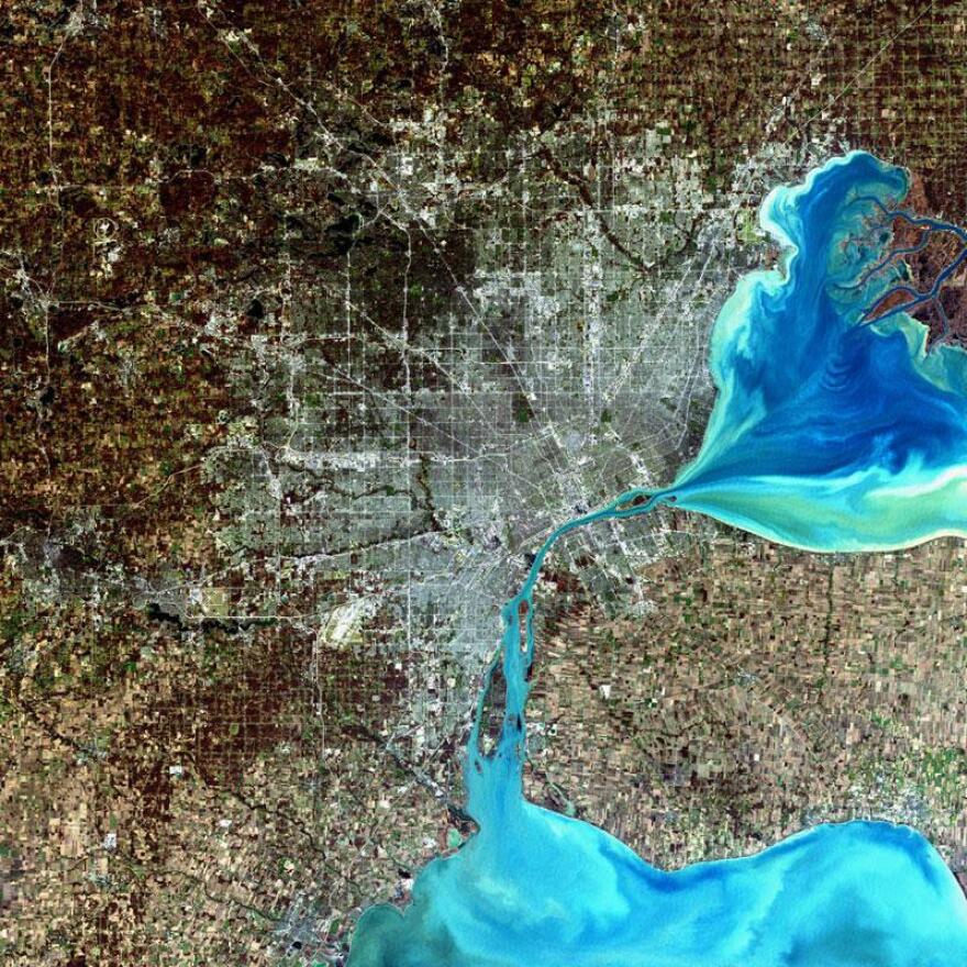 Detroit from space. MacLean got a little closer than this.